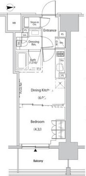 ザ・パークハビオ目白タワー 1107 間取り図