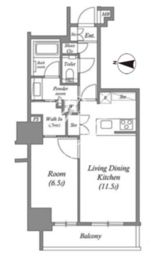ザ・パークハビオ上野 202 間取り図