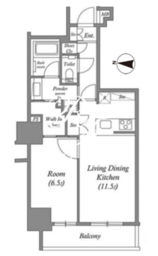 ザ・パークハビオ上野 802 間取り図