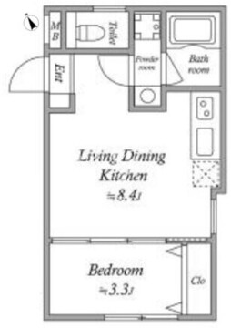 JVC Residence Minowa 203 間取り図