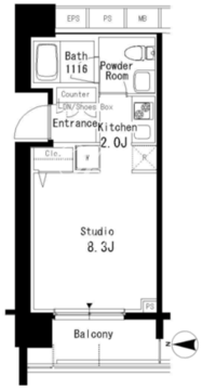 パークアクシス亀戸 1109 間取り図