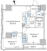 ベルファース芝浦タワー 2707 間取り図