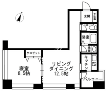 レジディアタワー麻布十番 603 間取り図