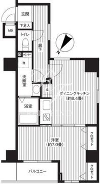 カスタリア初台 103 間取り図