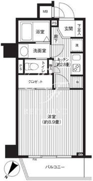 カスタリア初台 101 間取り図