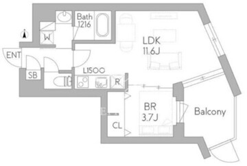 クラリティア都立大学 103 間取り図