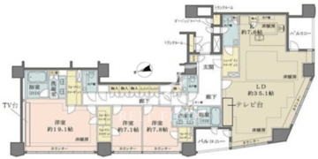 ザ・パークハウスグラン三番町26 1501 間取り図
