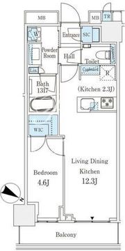 ミッドタワーグランド 1116 間取り図