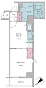 レジディア日本橋人形町 502 間取り図