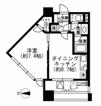 レジディア市ヶ谷 1103 間取り図