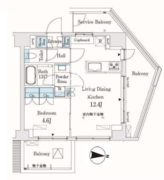 市谷仲之町ビューアパートメント 1103 間取り図