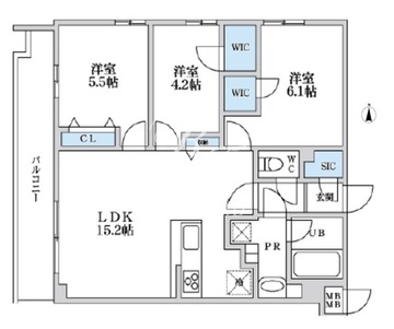 エスレジデンス富士見ヶ丘アフォード 301 間取り図