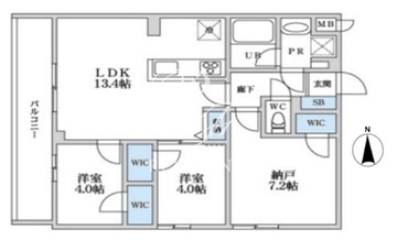 エスレジデンス富士見ヶ丘アフォード 401 間取り図