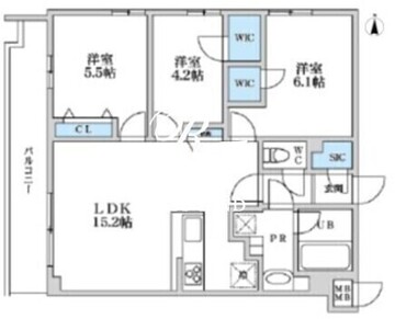 エスレジデンス富士見ヶ丘アフォード 501 間取り図