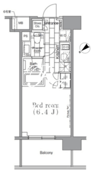 パークハビオ目黒リバーサイド 706 間取り図