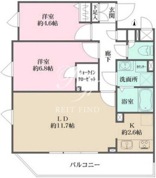 クリアルプレミア西馬込 201 間取り図