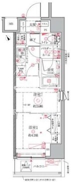 クレイシア門前仲町ザ・レジデンス 103 間取り図