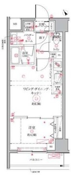 クレイシア門前仲町ザ・レジデンス 107 間取り図