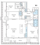 ロイヤルパークス品川 2703 間取り図 ?>