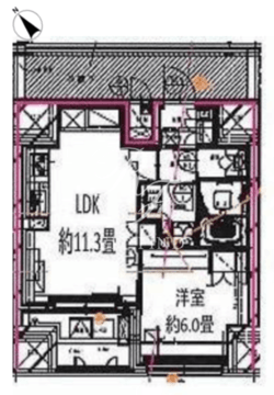 クレストコート日本橋人形町 703 間取り図