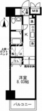 レジディア上野御徒町 504 間取り図