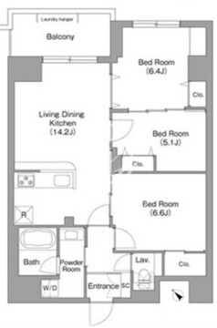 コンフォリア・リヴ豊洲キャナル 212 間取り図