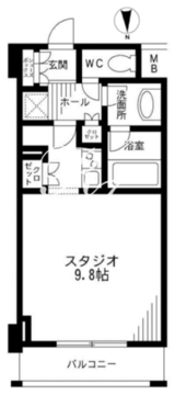 レジディア九段下 304 間取り図