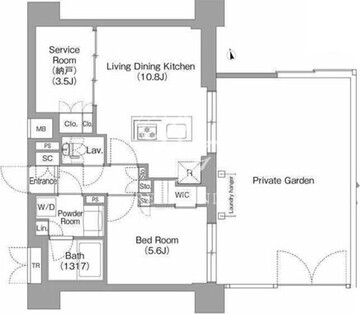 コンフォリア・リヴ西大島サウス 103 間取り図