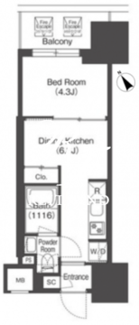 コンフォリア・リヴ板橋 1405 間取り図