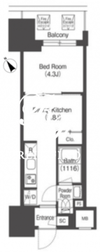 コンフォリア・リヴ板橋 1206 間取り図