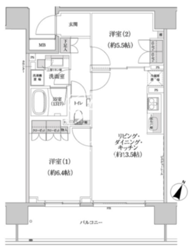 パークハビオ渋谷本町レジデンス 315 間取り図