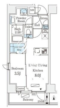 リテラス住吉 706 間取り図