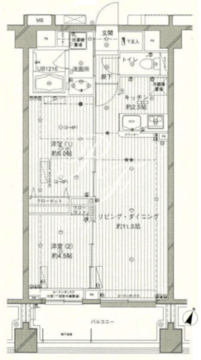 コスモリード西馬込 205 間取り図