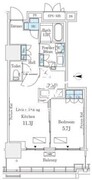 ロイヤルパークス品川 2108 間取り図