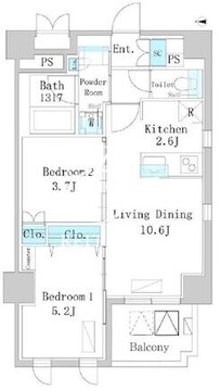 エル・セレーノ錦糸町 701 間取り図