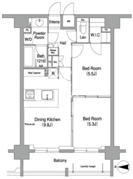 コンフォリア下北沢 802 間取り図