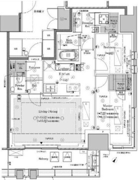 プラウドタワー渋谷 11階70.39㎡ 間取り図