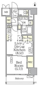 ザ・パークハビオ神楽坂レジデンスサウス 508 間取り図