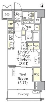 ザ・パークハビオ神楽坂レジデンスサウス 908 間取り図