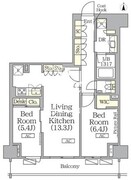 ザ・パークハビオ神楽坂レジデンスサウス 504 間取り図