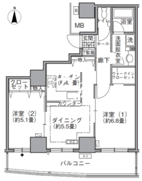 アクティ汐留 1311 間取り図