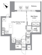 バウスフラッツ蔵前 301 間取り図