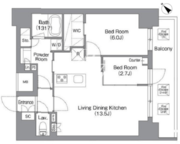 バウスフラッツ蔵前 703 間取り図