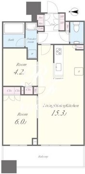 パークタワー勝どき S-3710 間取り図