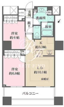 ザ・パークハウス西新宿タワー60 1114 間取り図