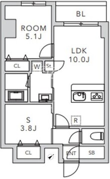 クレアーレ上目黒諏訪山 102 間取り図