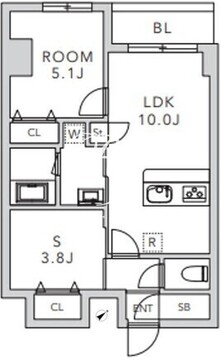 クレアーレ上目黒諏訪山 202 間取り図