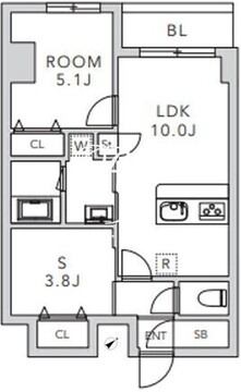 クレアーレ上目黒諏訪山 302 間取り図