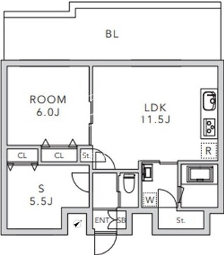 クレアーレ上目黒諏訪山 402 間取り図