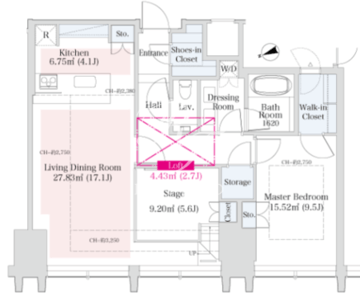 ラ・トゥール新宿グランド 3903 間取り図